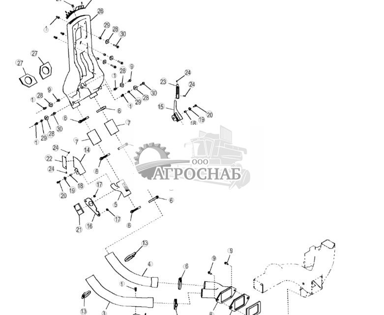 Воздуховод переднего стеклообогревателя кабины, Grade Pro - ST765184 405.jpg